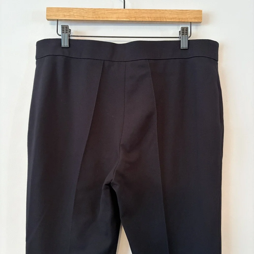 Akris Punto Pintuck Crease Stretch Knit Pants Black Size US 12 Minimalist Office